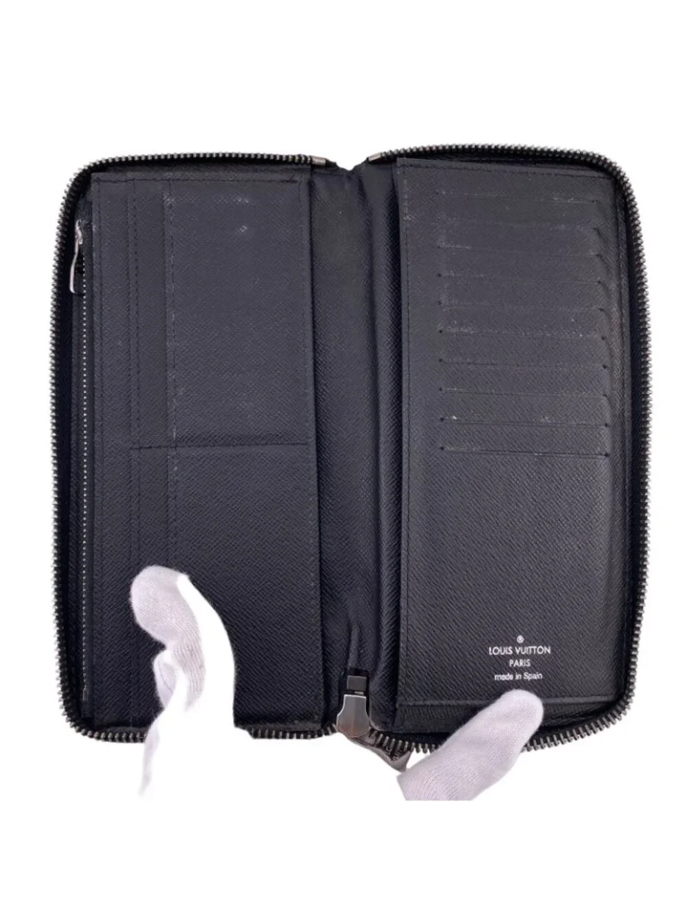 Louis Vuitton Zippy Wallet Vertical Monogram Eclipse Zip Around Black Gray